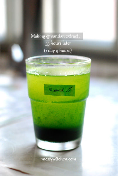 Half-Done Pandan Extract Made From 10 Pieces Matured Pandan Leaves
